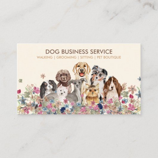 Hondenras Meervoudige Pet Zitten Visitekaartje (Voorkant)
