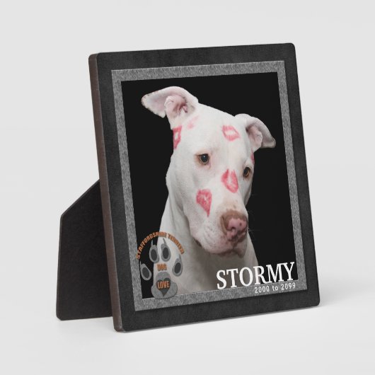 Hondenras Memorial Staffordshire Terrier Fotoplaat (Voorkant)