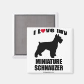 "HONDENRAS" - MINIATUUR SCHNAUZER - "IK HOU VAN MI MAGNEET (Voorkant / Achterkant)