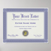 Hondenras - Persoonlijke certificering Poster (Voorkant)