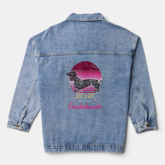 Hondenras Pet Mama Women Dachshund Denim Jacket (Achterkant)