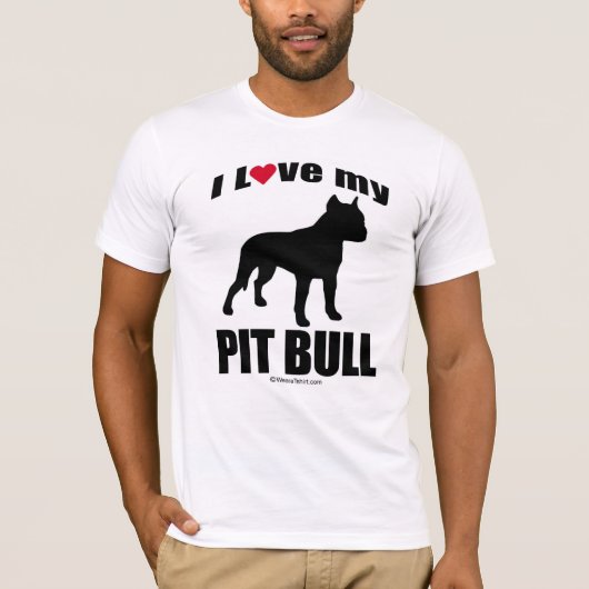 "HONDENRAS" - PIT BULL - "IK HOOP VAN MIJN PIT BUL T-SHIRT (Voorkant)