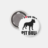 "HONDENRAS" - PITBULL - "IK HOU VAN MIJN PITBULL" MAGNEET (Voorkant / Achterkant)