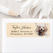 Hondenras Poodle Retouradreslabel Etiket (Insitu)