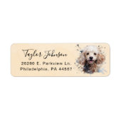 Hondenras Poodle Retouradreslabel Etiket (Voorkant)