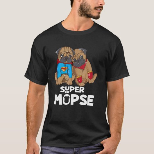 Hondenras Pug Super Pug Gezegde Dog Eigenaar T-shirt (Voorkant)