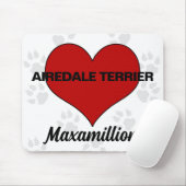 Hondenras Red Heart met naam Muismat (Met muis)