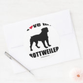 "HONDENRAS" - ROTTWEILER - "IK HOU VAN MIJN ROTTWE RONDE STICKER (Envelop)