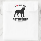 "HONDENRAS" - ROTTWEILER - "IK HOU VAN MIJN ROTTWE RONDE STICKER (Tas)