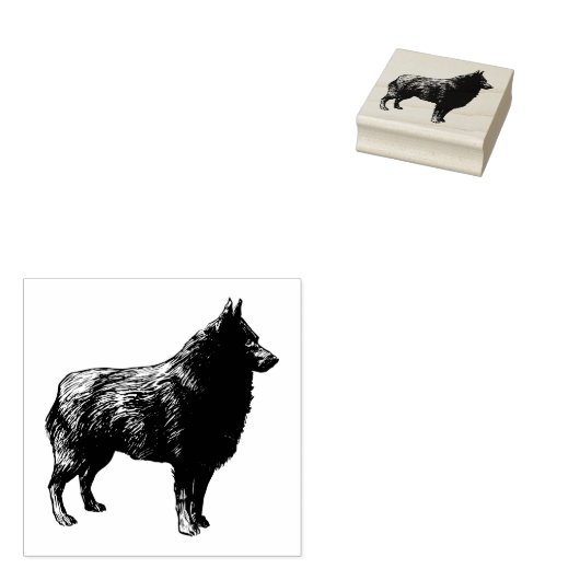 Hondenras Schipperke Rubberstempel (Gestempeld)
