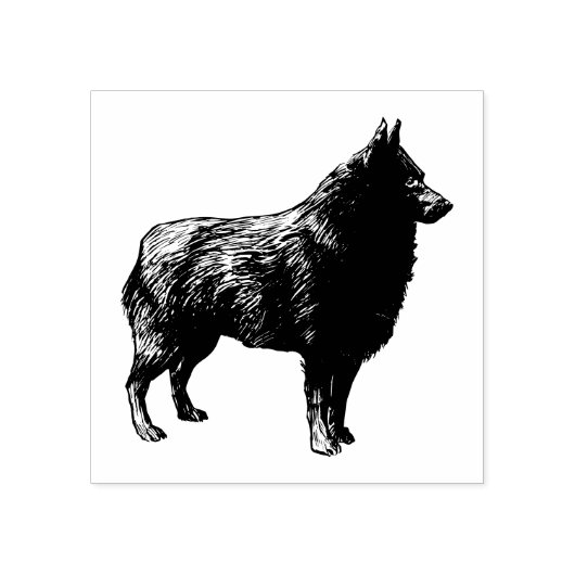Hondenras Schipperke Rubberstempel (Afrduk)