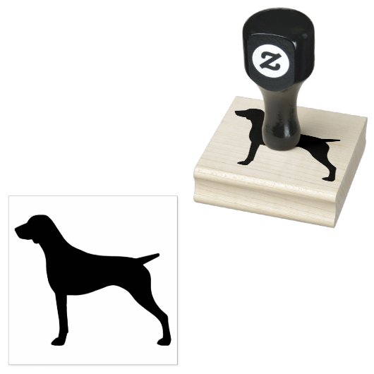 Hondenras Silhouette , korthaired Pointer Rubberstempel (Gestempeld)