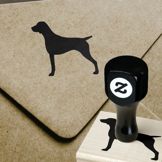 Hondenras Silhouette , korthaired Pointer Rubberstempel