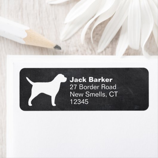 Hondenras Silhouette Return-grensdrager Etiket (Insitu)