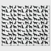 Hondenras Silhouette Wrapping Paper Cadeaupapier (Vlak)