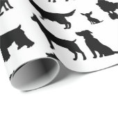 Hondenras Silhouette Wrapping Paper Cadeaupapier (Rol Hoek)