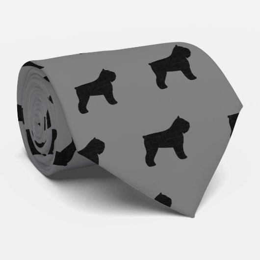 Hondenras Silhouettes Pattern Stropdas (Opgerold)