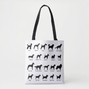 Hondenras Silhouettes Slogan: Een Pawsitief Schatt Tote Bag