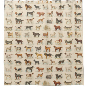 Hondenras Tekeningen Shower Curtain Douchegordijn