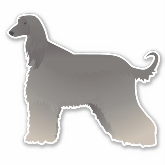 Hondenras Uitzicht Silhouette Sticker (Voorkant)