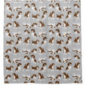 Hondenras van beagle - grijs douchegordijn (Voorkant)