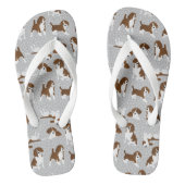 Hondenras van beagle - grijs teenslippers (Voetbed)