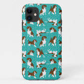Hondenras van Beagle - turquoise Case-Mate iPhone Case (Achterkant)