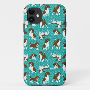 Hondenras van Beagle - turquoise Case-Mate iPhone Case