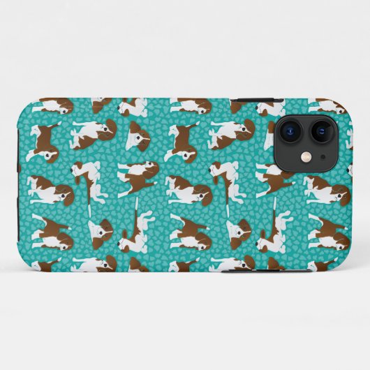 Hondenras van Beagle - turquoise Case-Mate iPhone Case (Achterkant (horizontaal))