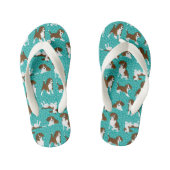 Hondenras van Beagle - turquoise Kinder Teenslippers (Voetbed)
