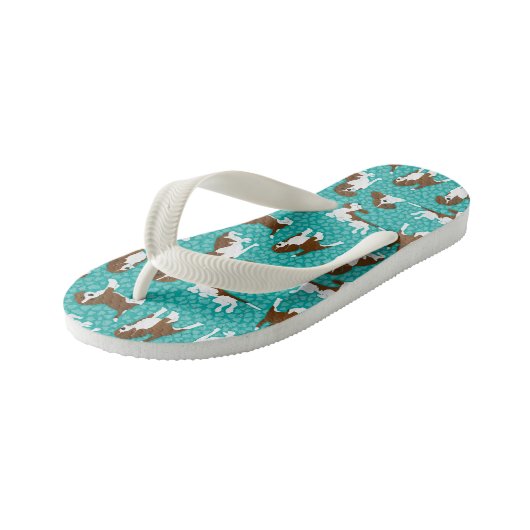 Hondenras van Beagle - turquoise Kinder Teenslippers (Schuin)