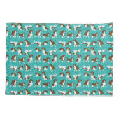 Hondenras van Beagle - turquoise Kussensloop (Achterkant)