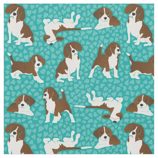 Hondenras van Beagle - turquoise Stof (Close Up)