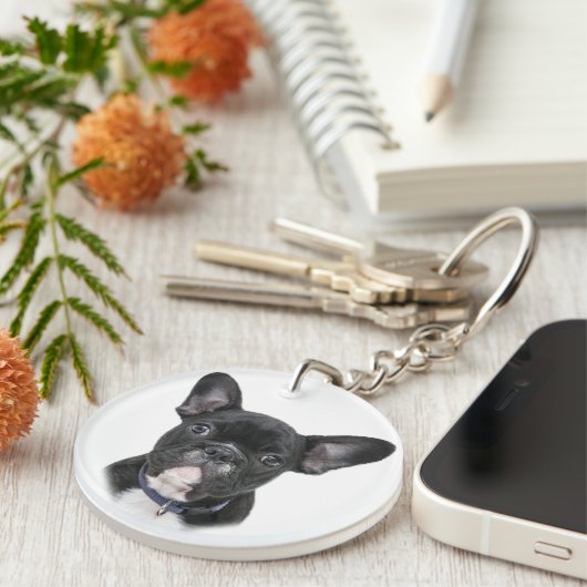 Hondenras van Bulldog Sleutelhanger (Voorkant Rechts)