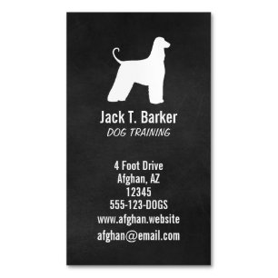 Hondenras van de Afghaanse hond Silhouette Magnetisch Visitekaartje