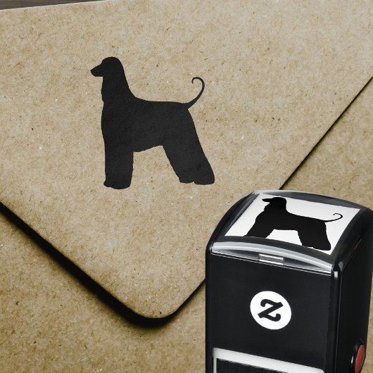 Hondenras van de Afghaanse hond Silhouette Zelfinktende Stempel
