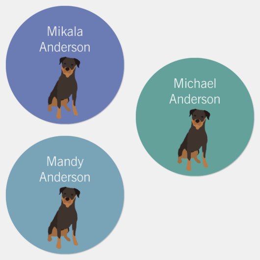 Hondenras van rottweiler, waterdicht label (Groep)