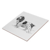 Hondenras voor de jacht op spaanders tegeltje (Zijkant)