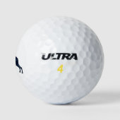 Hondenras Zwarte Waterverf Silhouette Golfballen (Logo)