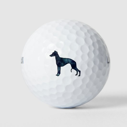 Hondenras Zwarte Waterverf Silhouette Golfballen (Voorkant)