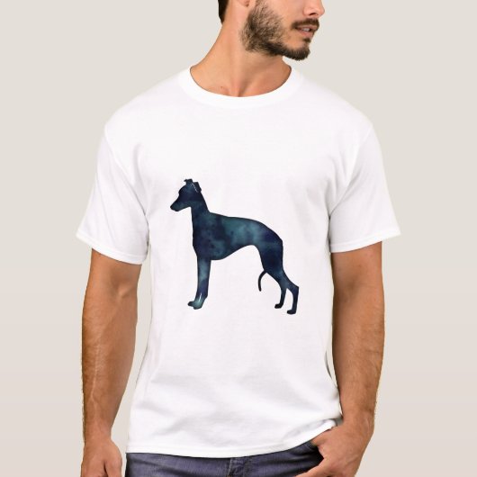 Hondenras Zwarte Waterverf Silhouette T-shirt (Voorkant)