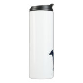 Hondenras  Zwarte Waterverf Silhouette Thermosbeker (Gedraaid links)