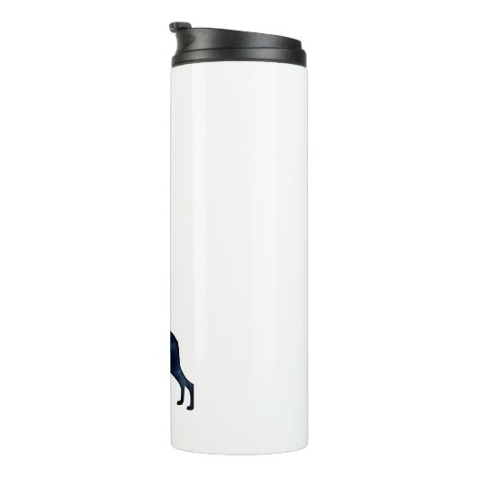 Hondenras  Zwarte Waterverf Silhouette Thermosbeker (Geroteerd rechts)
