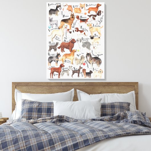 Hondenrassen Canvas Afdruk (Insitu (Slaapkamer))