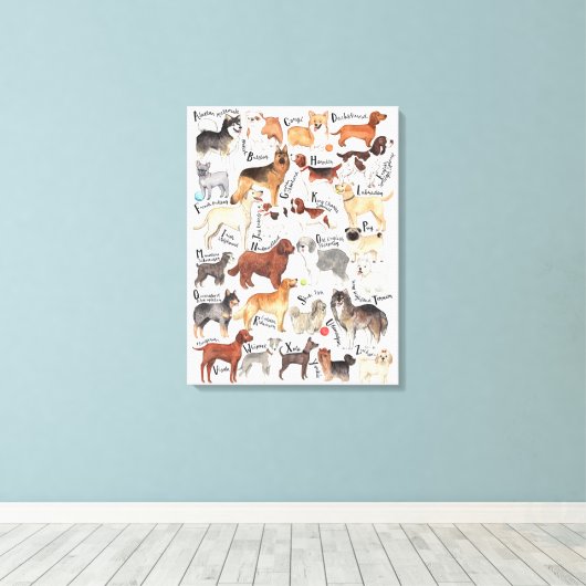 Hondenrassen Canvas Afdruk (Insitu (Houten vloer))