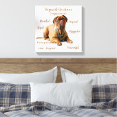 Hondenrassen doek met temperament eigenschappen canvas afdruk (Insitu (Slaapkamer))
