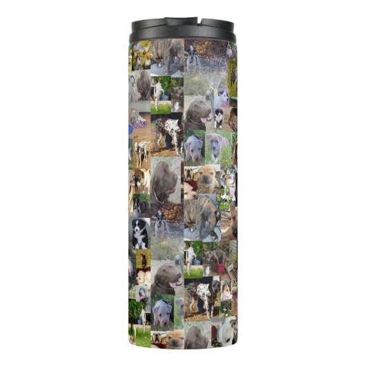 Hondenrassen fotocollage, thermosbeker (Achterkant)