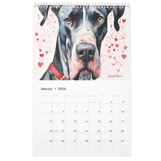 Hondenrassen Kunstkalender Kalender (Jan 2026)