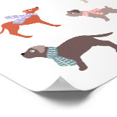 Hondenrassen met sjaals - schattige hondjes kinder poster (Hoek)