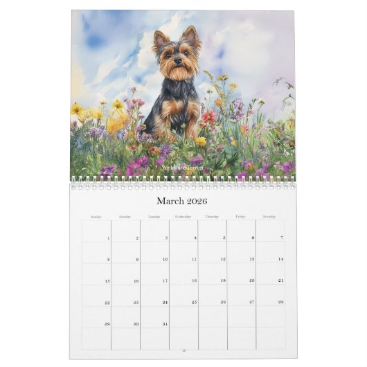 Hondenrassen - Middellange agenda Kalender (Mar 2026)